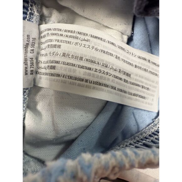 Abercrombie & Fitch Chambray Joggers Light Wash Soft Drawstring Denim Pants XS - Picture 7 of 9